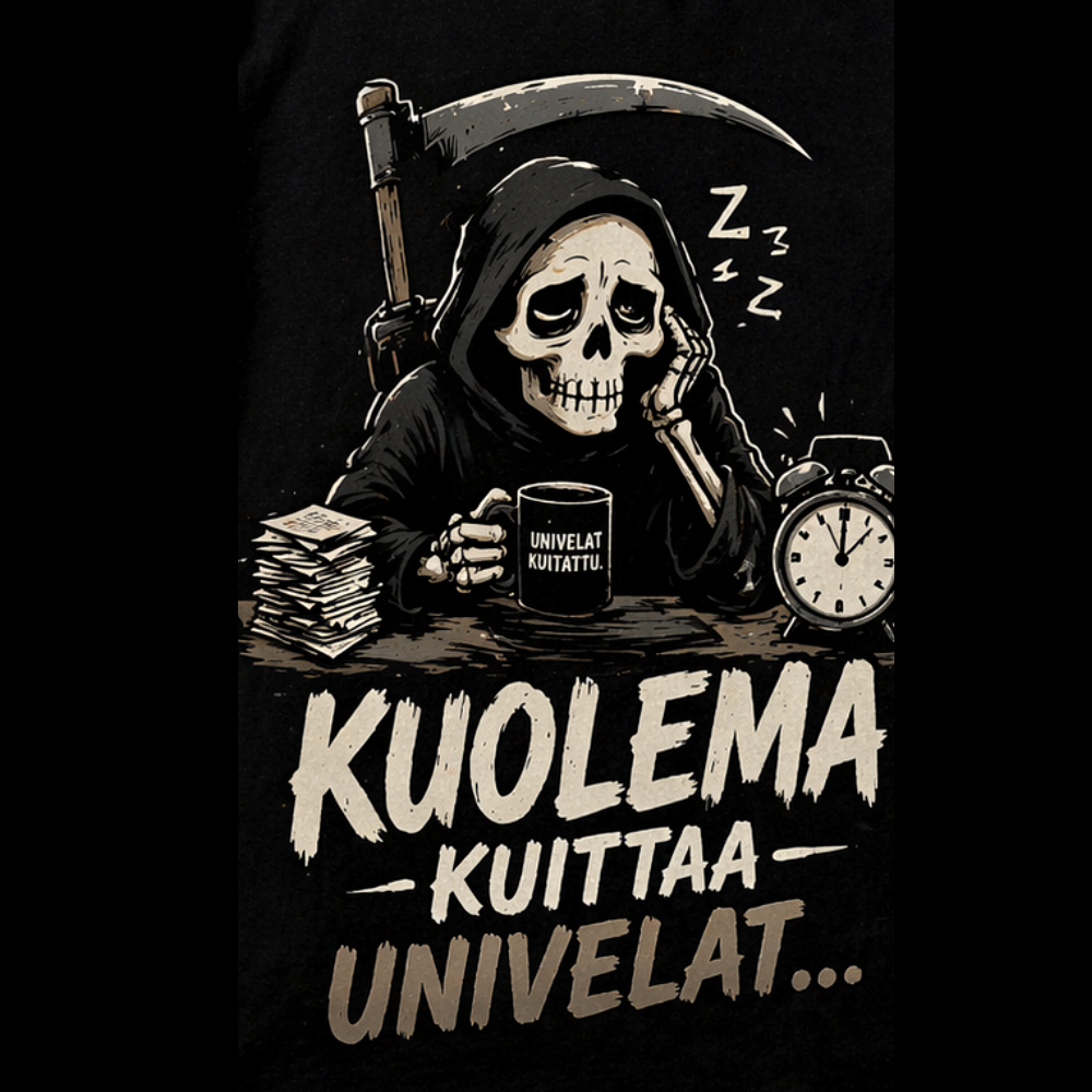 T-PAITA MUSTA - KUOLEMA KUITTAA UNIVELAT 2
