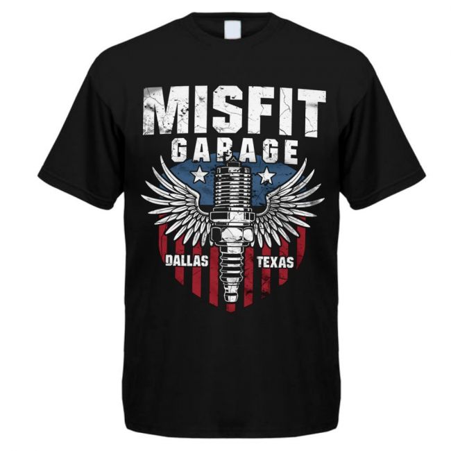 T-PAITA musta - Misfit Garage - American Piston