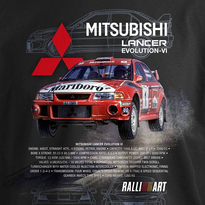 T-PAITA RALLI musta - Mitsubishi Lancer