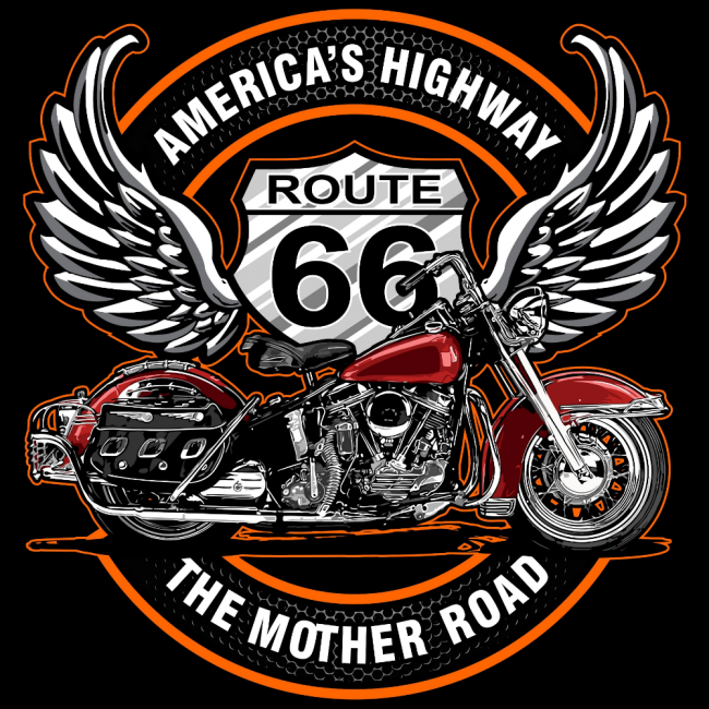 MOTO HUPPARI MUSTA - AMERICA'S HIGHWAY ROUTE 66