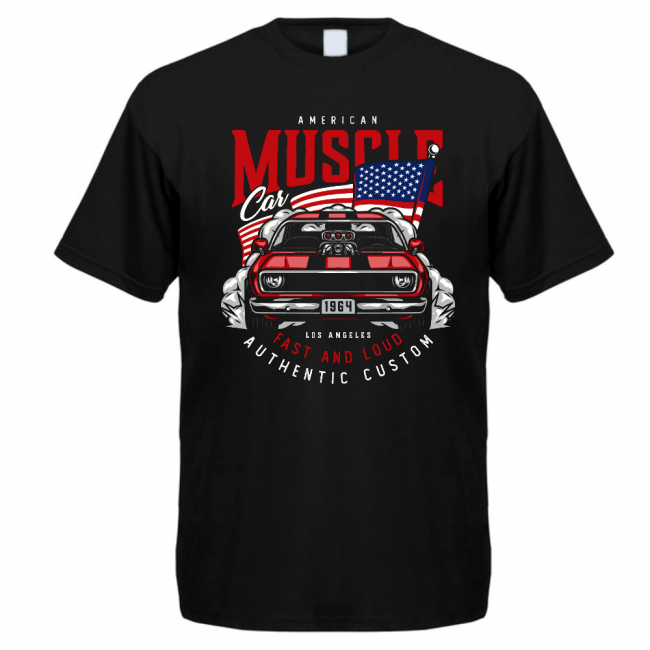 VAUHTI T-PAITA MUSTA - AMERICAN MUSCLE (00 1243)