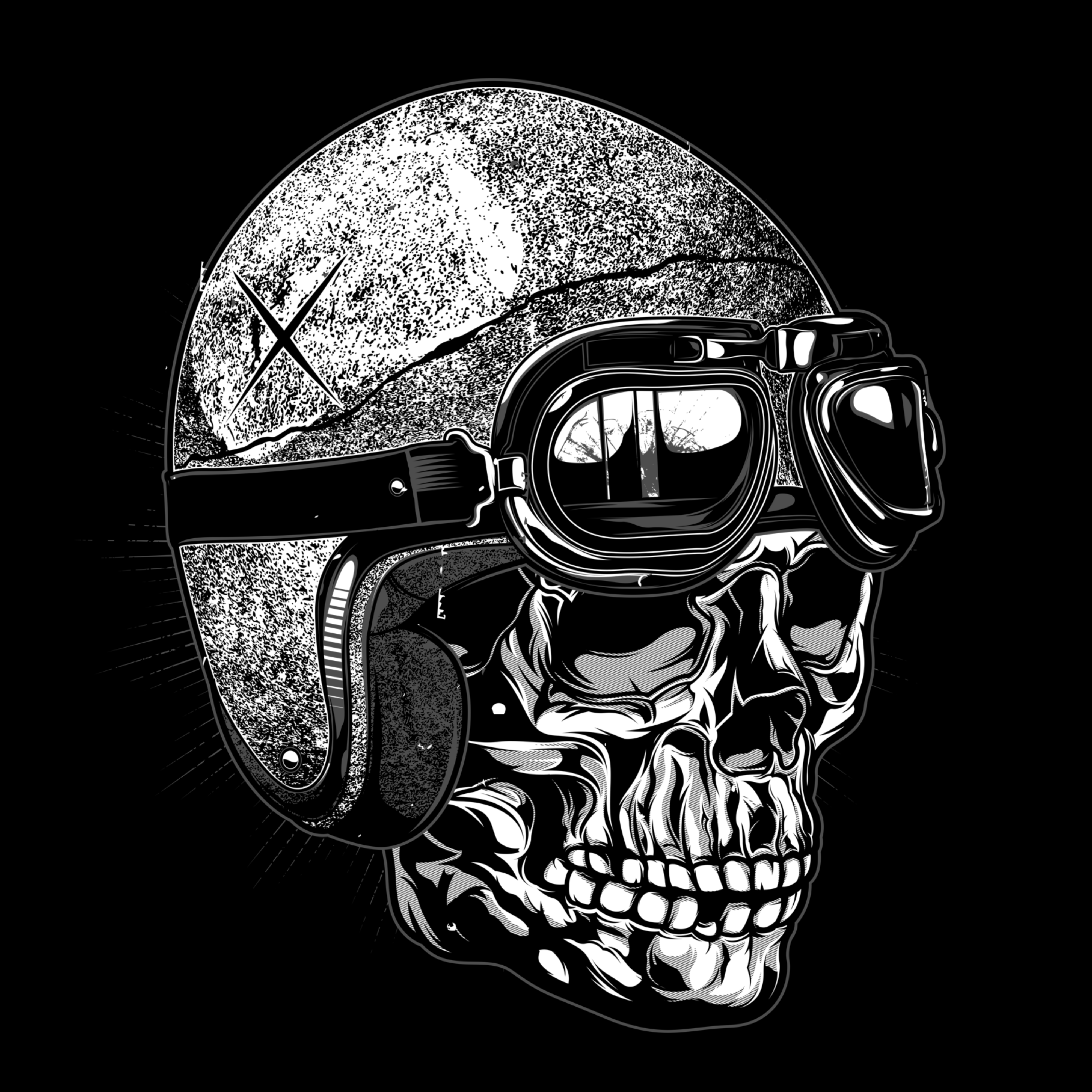 T-PAITA - BIKER SKULL MU/VA (2870)