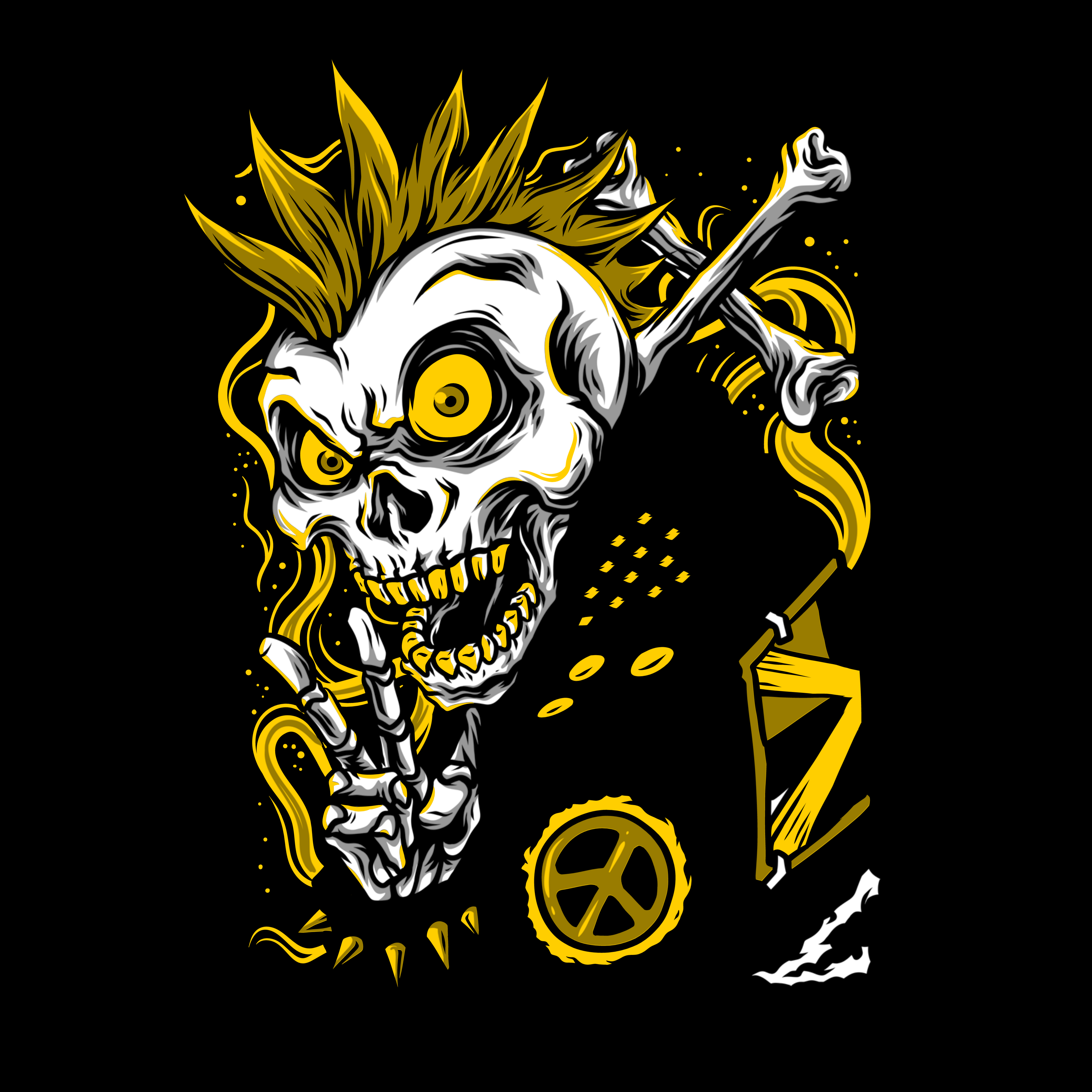 T-PAITA - PUNK SKULL (2869)