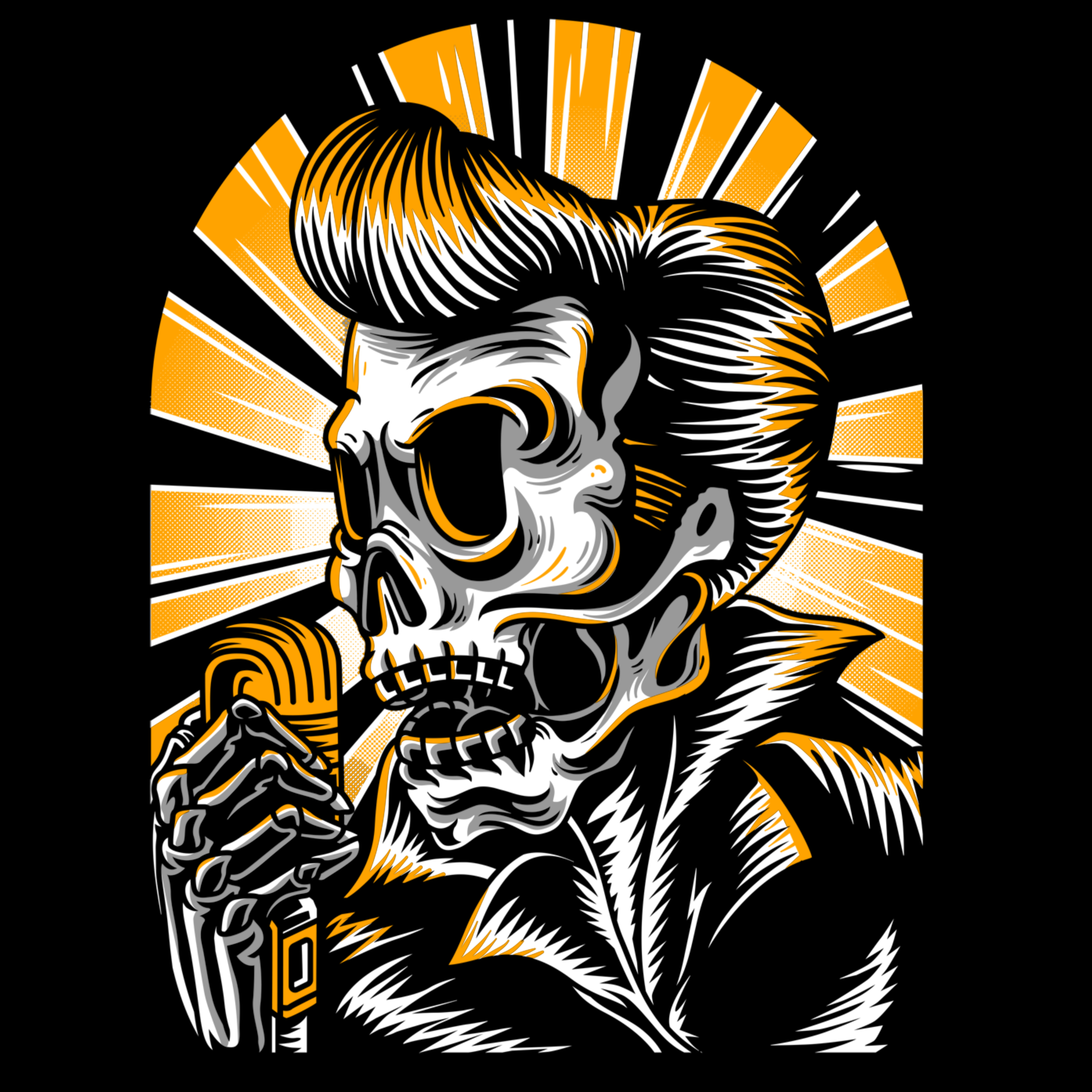 T-PAITA - ELVIS SKULL (2876)