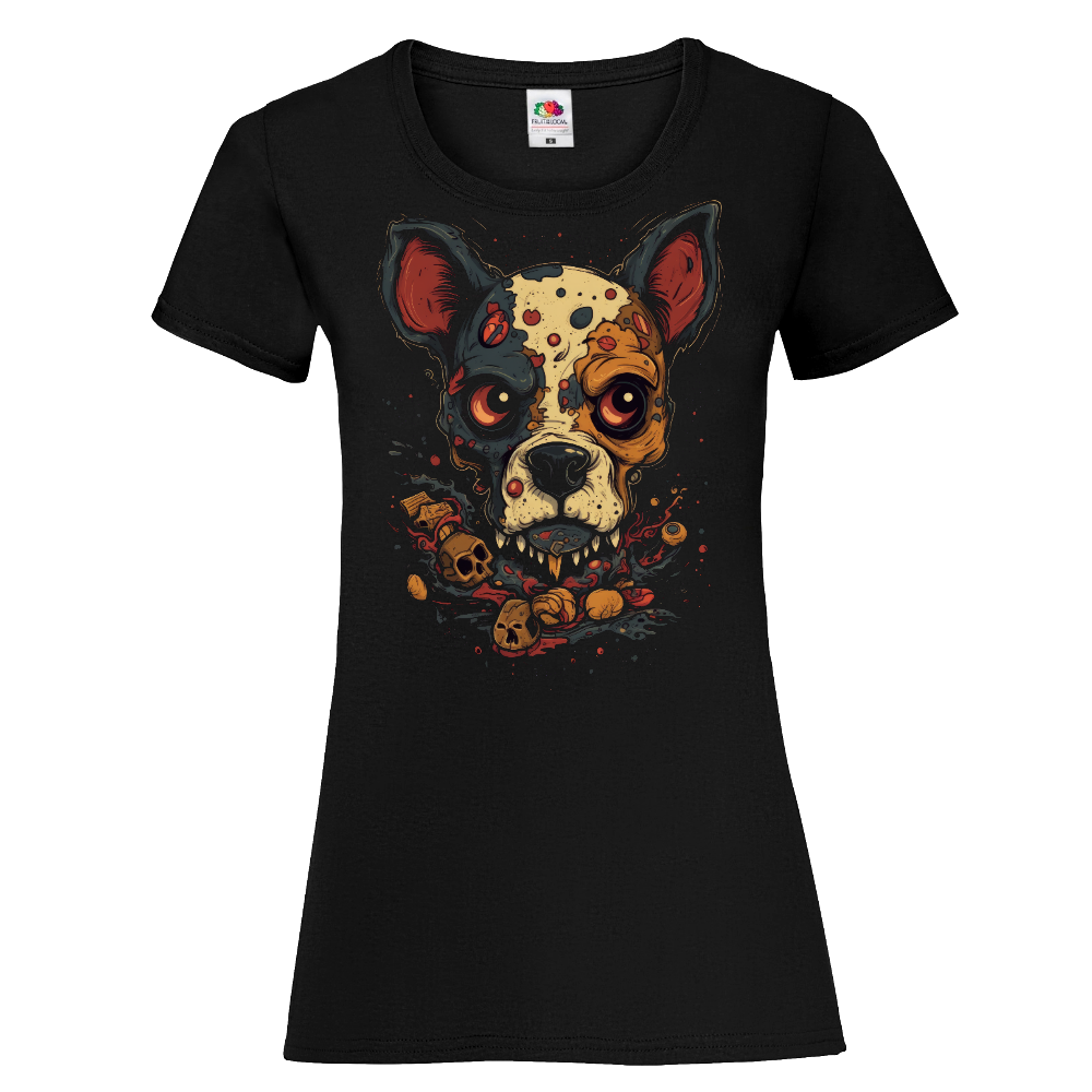 NAISTEN PAITA - Cartoon Canine skull