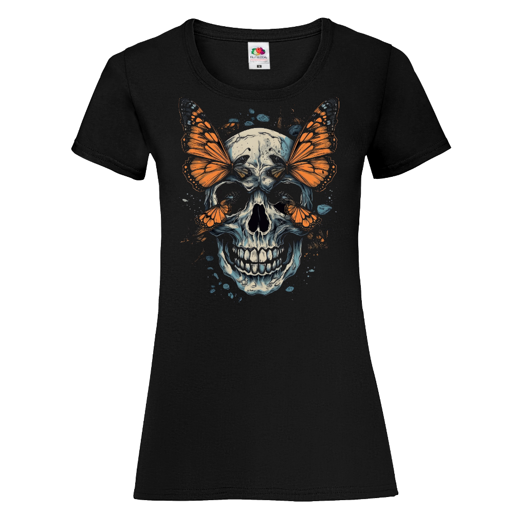 NAISTEN PAITA - Cartoon Butterfly wing skull