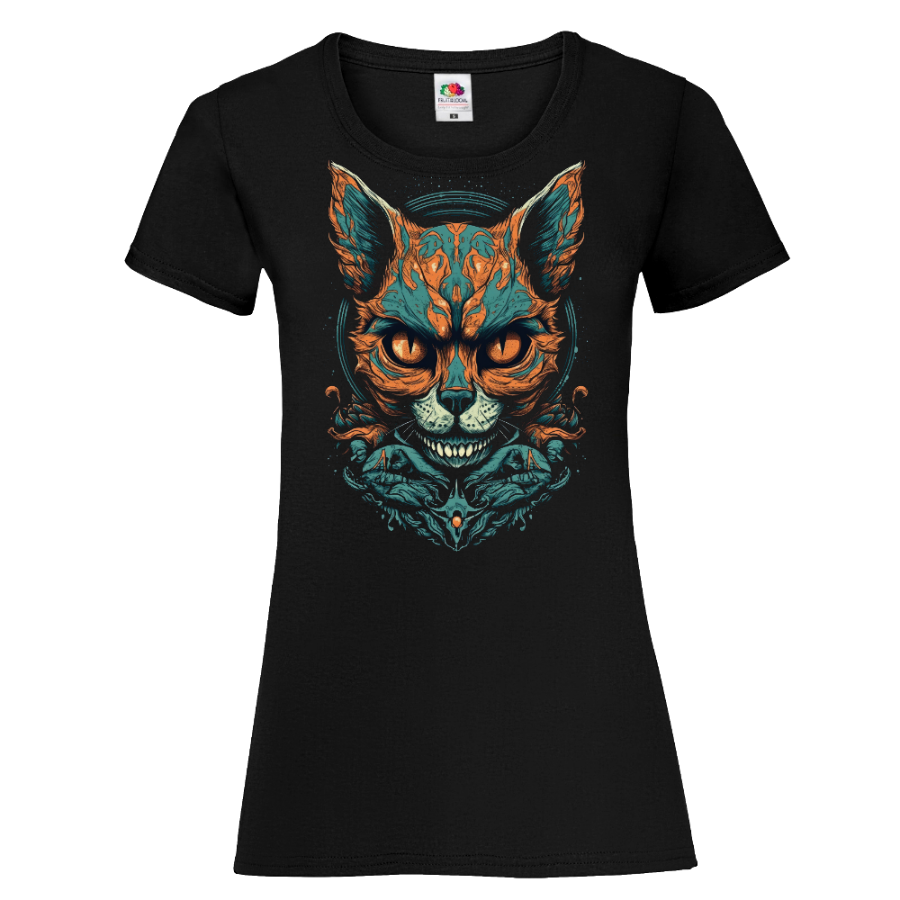 NAISTEN PAITA - Cartoon Feline skull