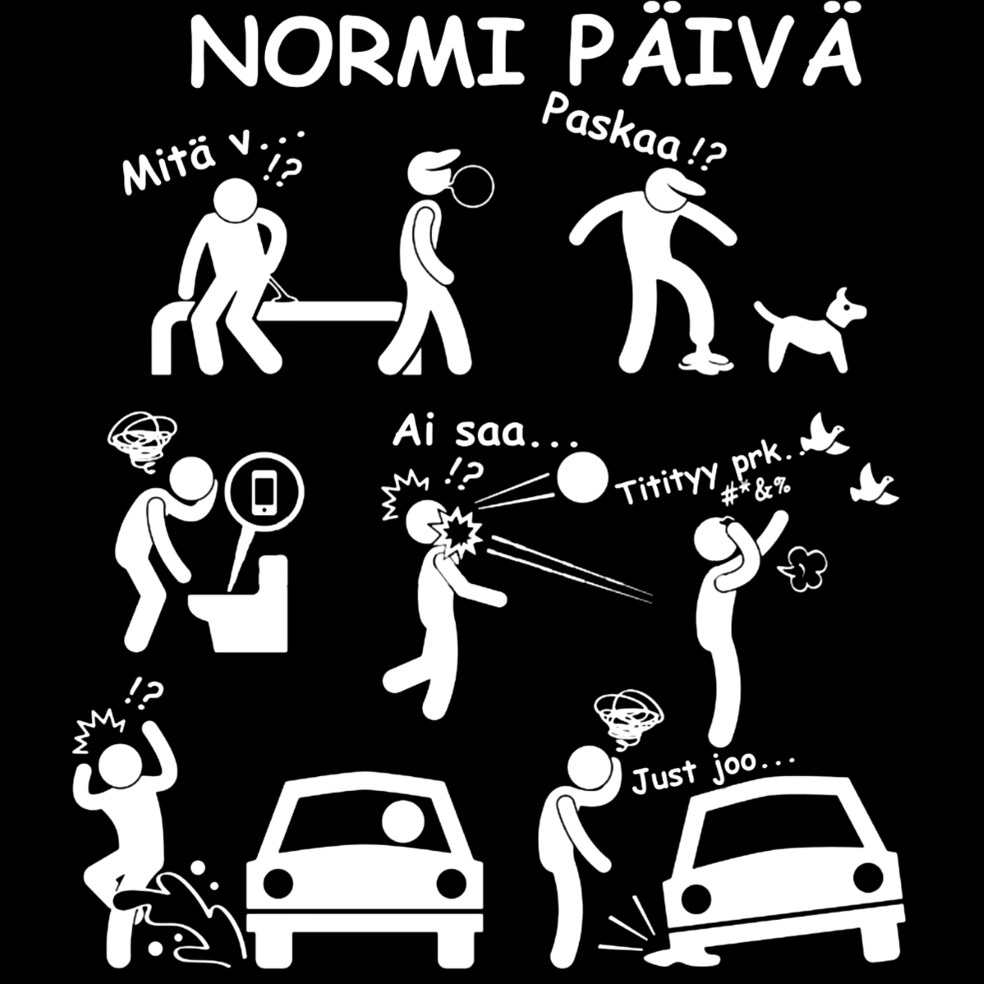 T-PAITA MUSTA - NORMI PÄIVÄ (00 1958)