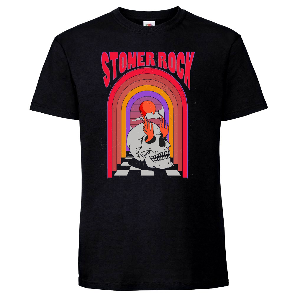 T-paita musta - Stoner Rock  Burning Skull