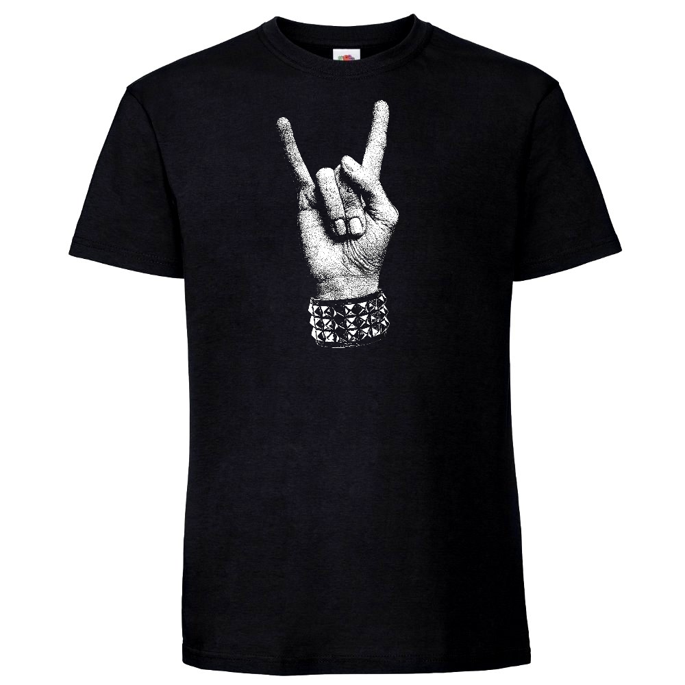 T-paita musta - Horns Up