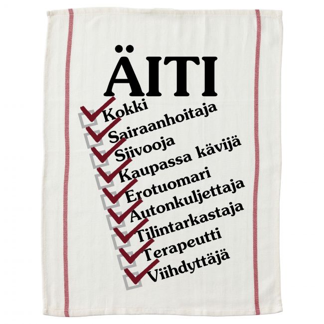 KEITTIÖPYYHE RAITA - ÄITI LISTA (00 752)