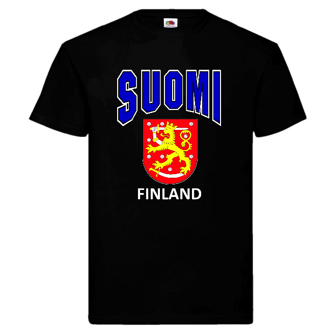 T-PAITA MUSTA - SUOMI FINLAND (00 687