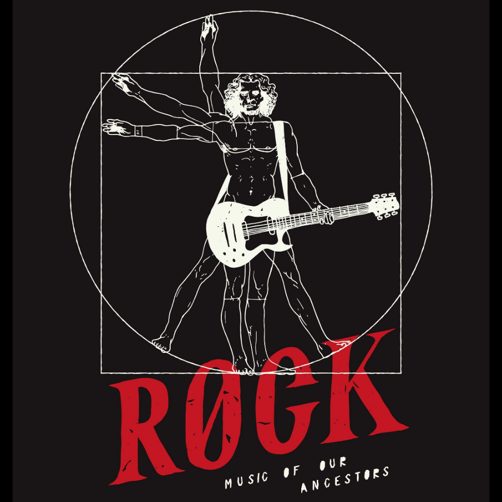 HIHATON T-PAITA MUSTA - Rock Music of Our Ancestors