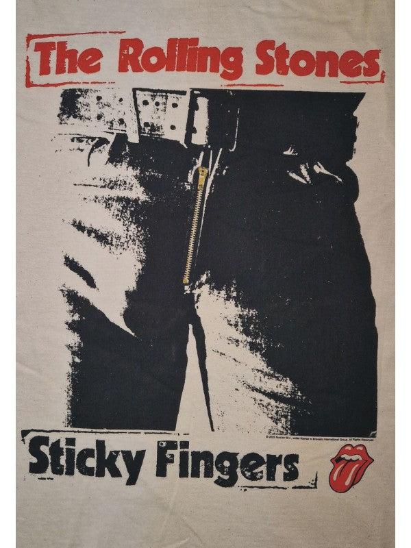 T-PAITA luonnonvalk. - Rolling Stones - Sticky fingers album (LF8664)