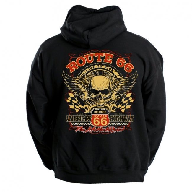 VETOKETJUHUPPARI - RTE 66 SKULL CHECKERED FLAGS RP022/520