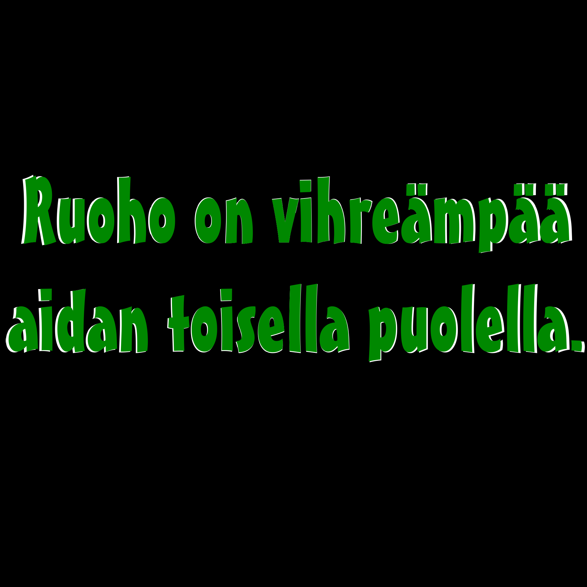 PAITAKUVA - Ruoho on vihreämpää aidan toisella puolella. (5015)