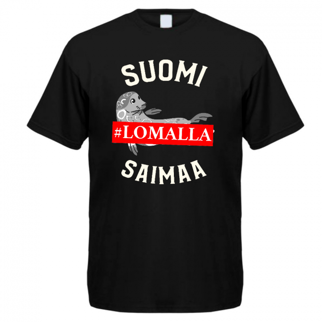 T-PAITA MUSTA - SUOMI SAIMAA #LOMALLA