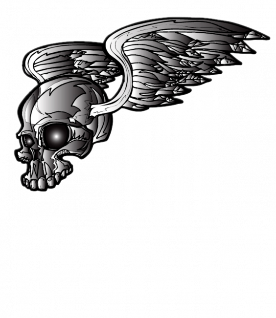 MOTO HUPPARI MUSTA - METAL SKULL WINGS