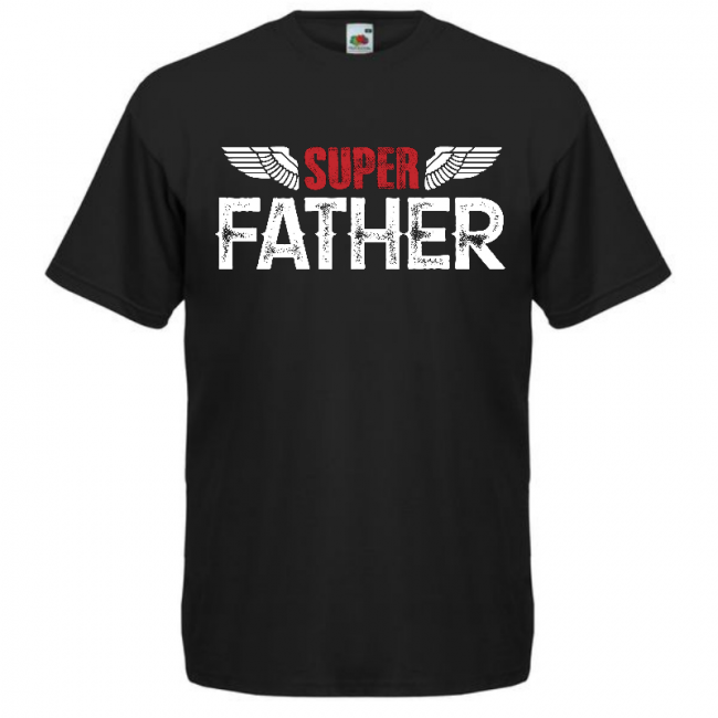 T- PAITA MUSTA - SUPER FATHER (1517)