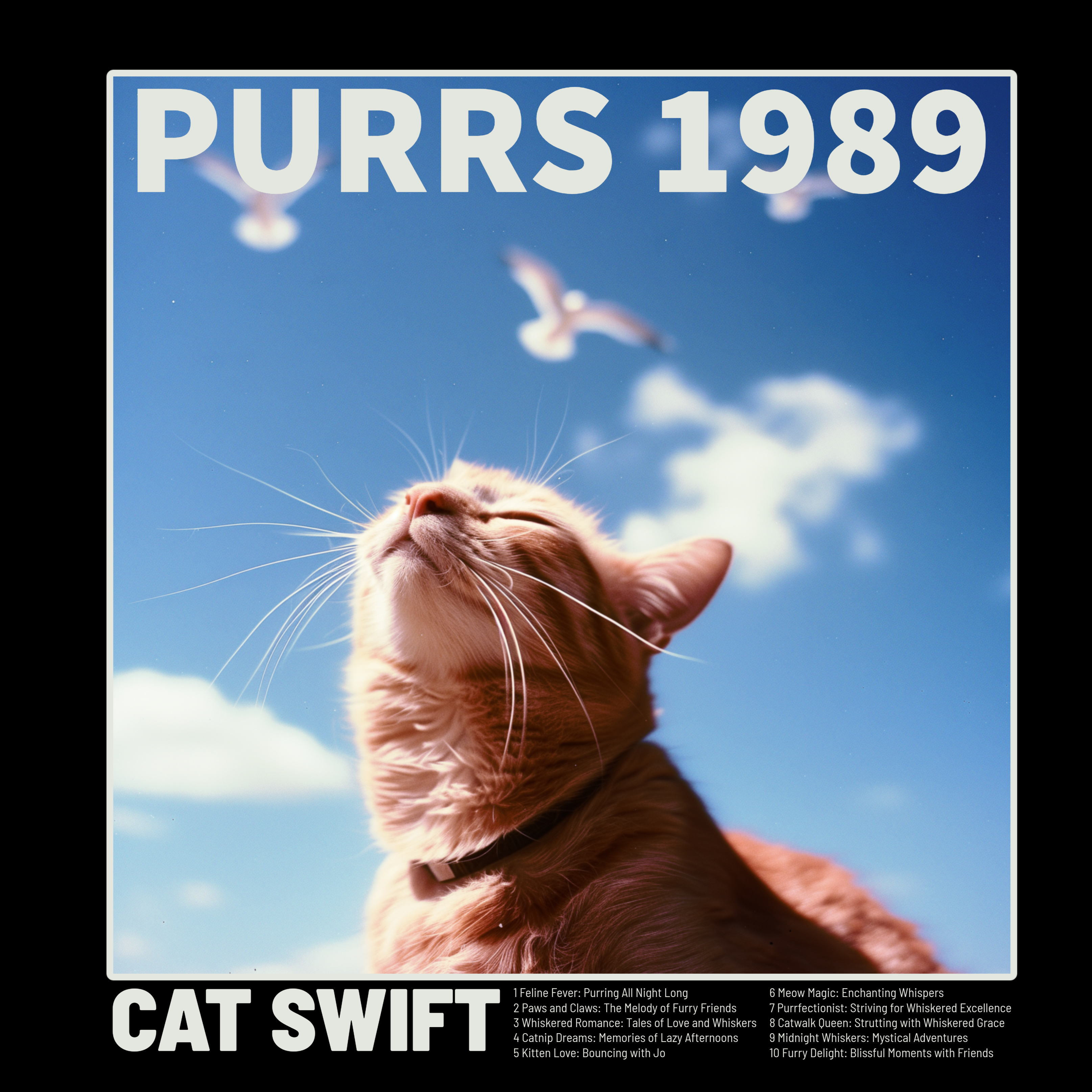 T-PAITA MUSTA - PURRS 1989 (2947)