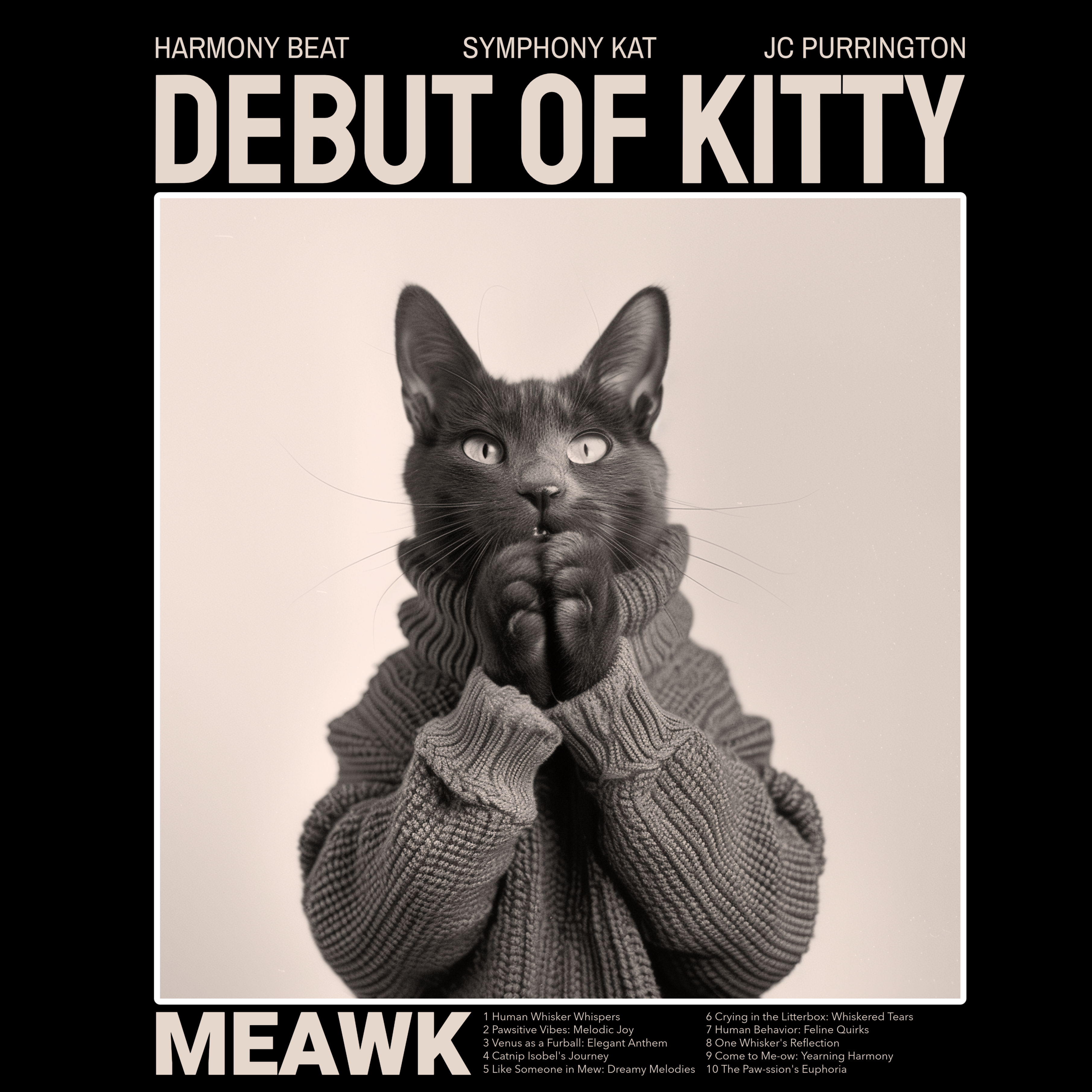 T-PAITA MUSTA - DEBUT OF KITTY (2936)