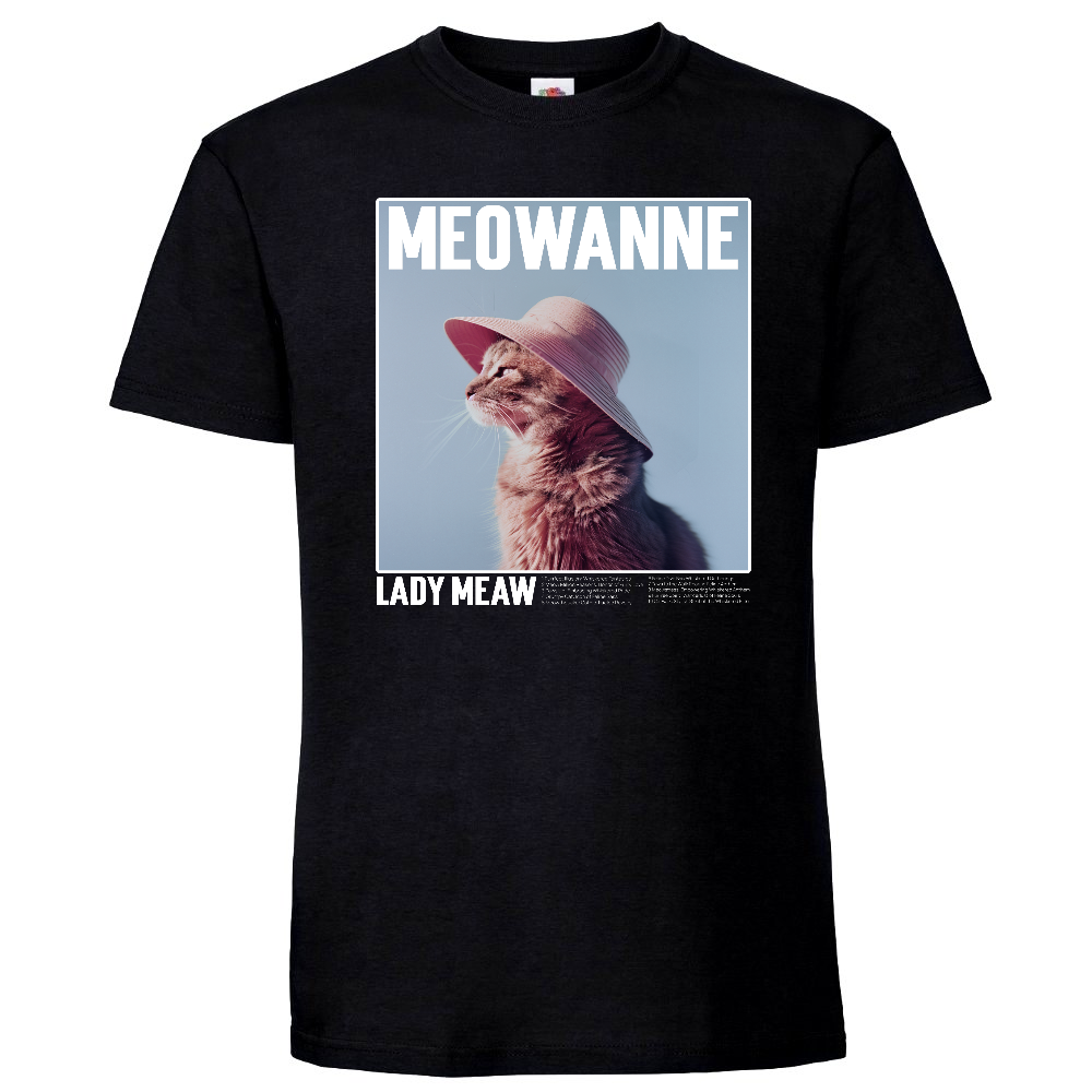 KISSABÄNDI T-PAITA MUSTA - MEOWANNE LADY MEAW (2935)