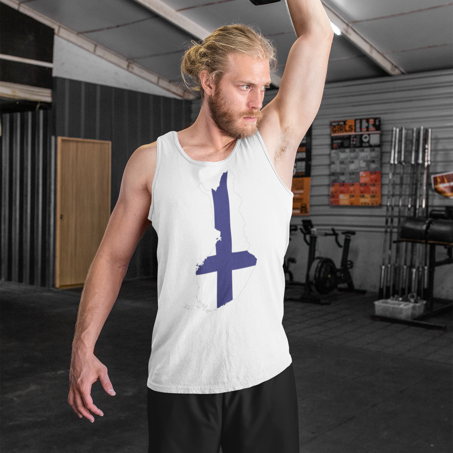 Hihaton paita valkoinen - SUOMI LIPPU KARTTA