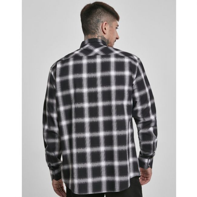 KAULUSPAITA - Oversized Checked Shirt blk/wht - URBAN CLASSICS