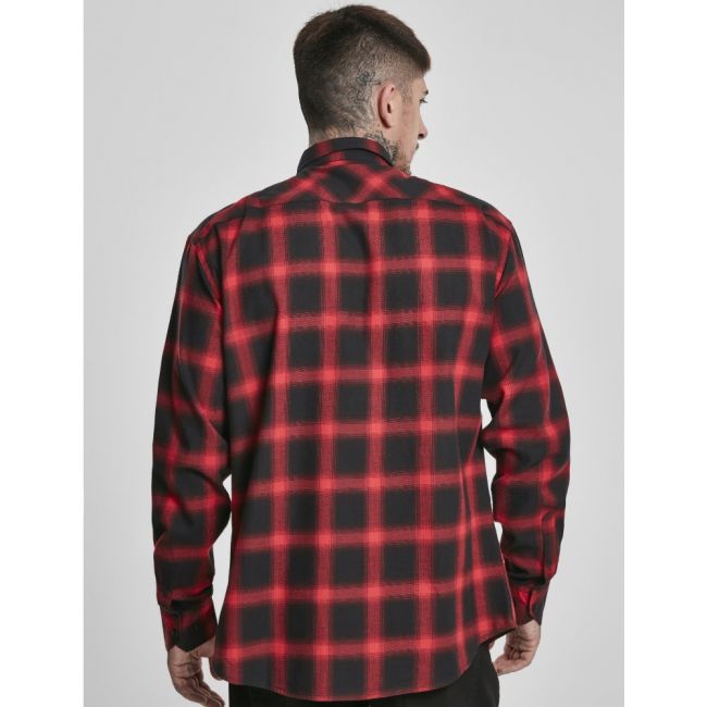 KAULUSPAITA - Oversized Checked Shirt blk/red - URBAN CLASSICS