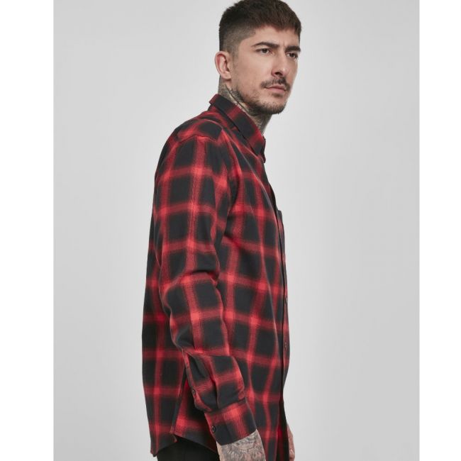 KAULUSPAITA - Oversized Checked Shirt blk/red - URBAN CLASSICS