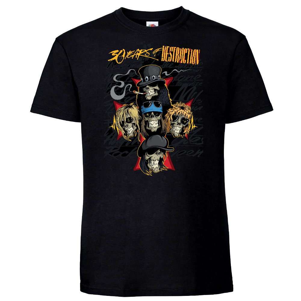 T-paita musta - “Skull Band” – Rock Legends (3253)