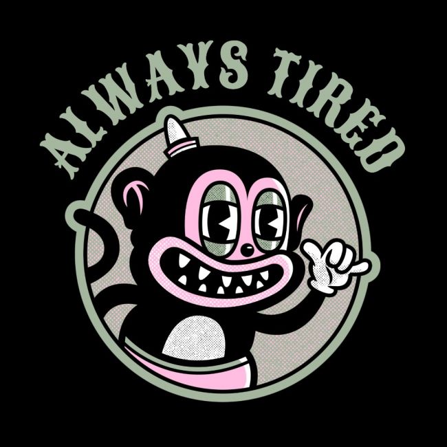 Pitkähihainen T-Paita - ALWAYS TIRED - SPEED KINGS (00 1063A)