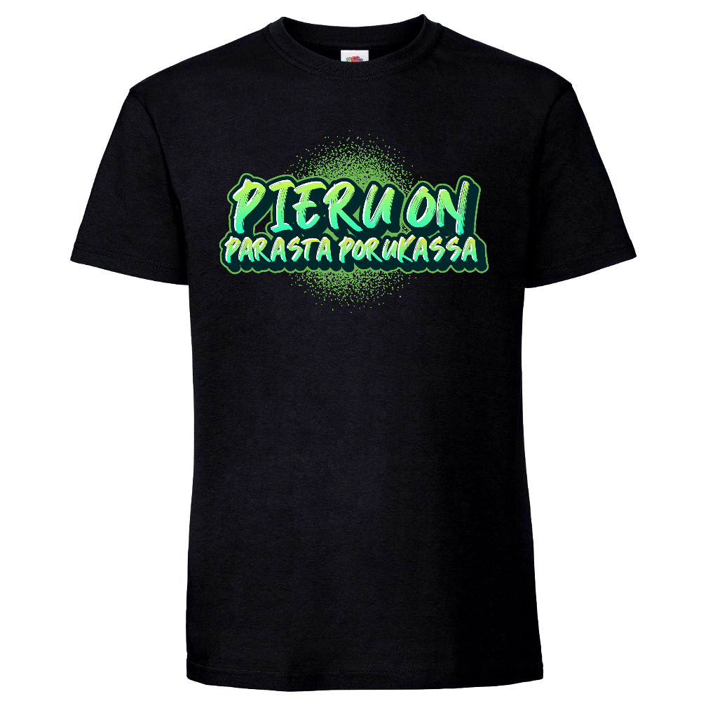 T-PAITA MUSTA - PIERU ON PARASTA PORUKASSA