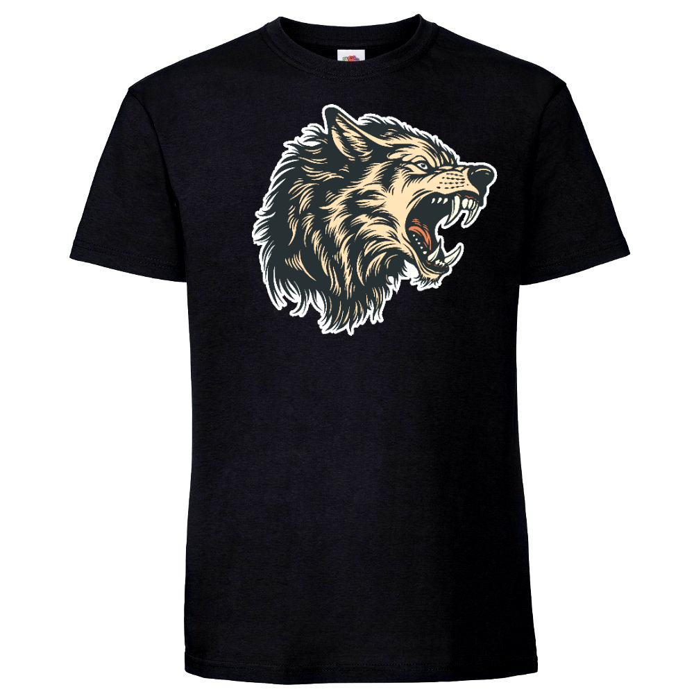 T-PAITA musta - ANGRY WOLF