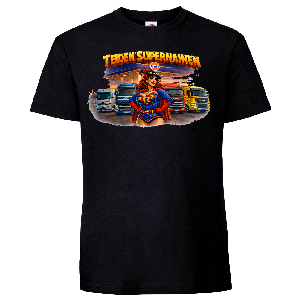 T-PAITA MUSTA - Teiden Supernainen