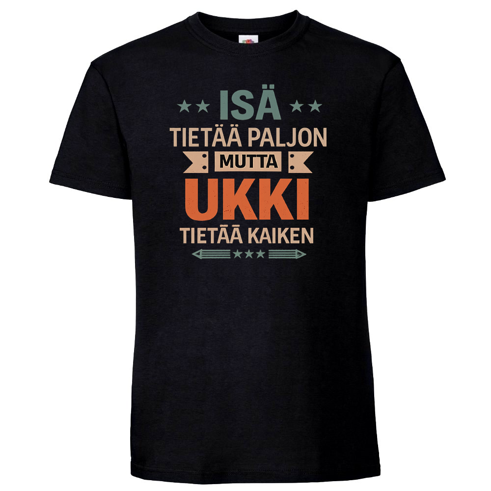 T-PAITA musta - UKKI TIETÄÄ KAIKEN