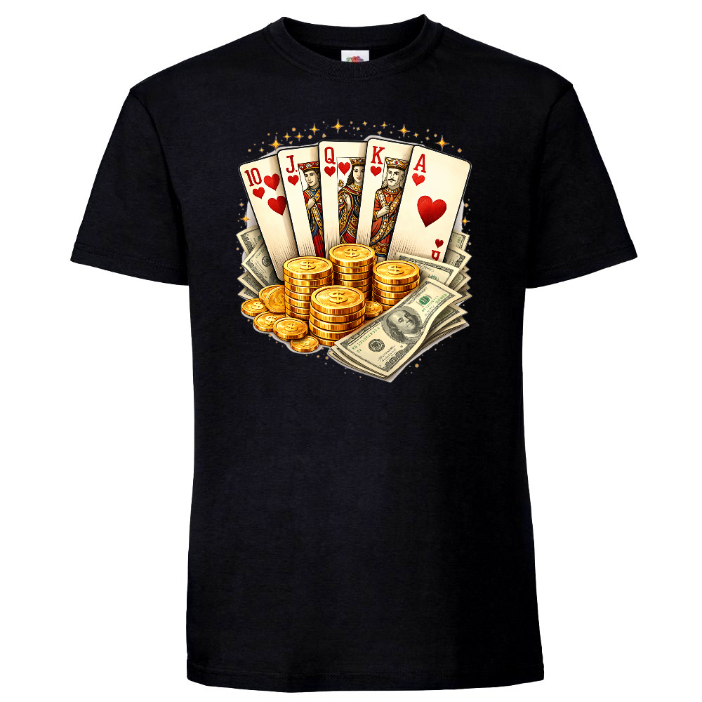 T-PAITA MUSTA PELIKORTIT PÖYTÄÄN