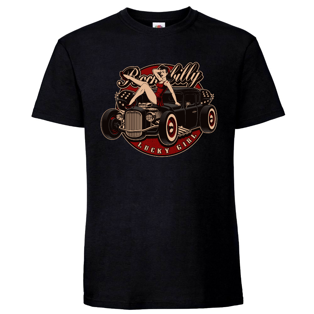 T-PAITA MUSTA - Rockabilly Lucky Girl (4017)