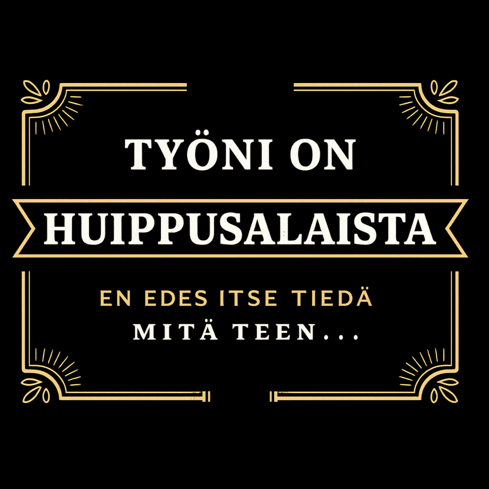 T-PAITA MUSTA - Työni on huippusalaista