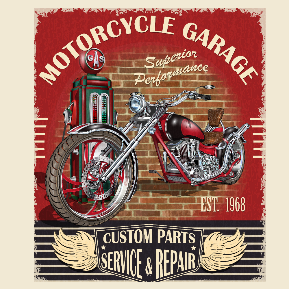 T-PAITA LUONNONVALKOINEN - MOTORCYCLE GARAGE (00 2833)