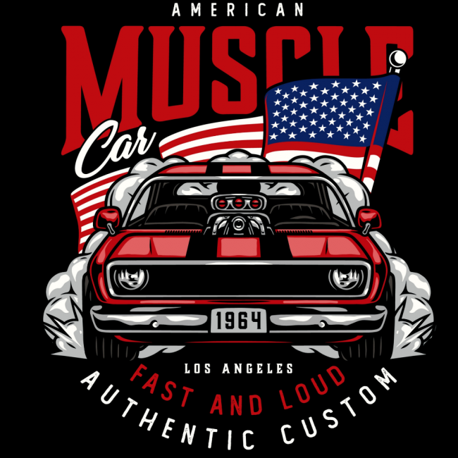 VAUHTI HUPPARI MUSTA - AMERICAN MUSCLE (00 1243)