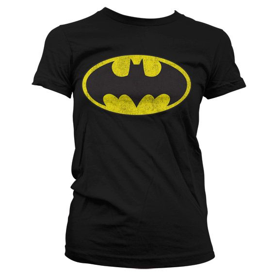 NAISTEN T-PAITA - BATMAN DISTRESSED LOGO GIRLY