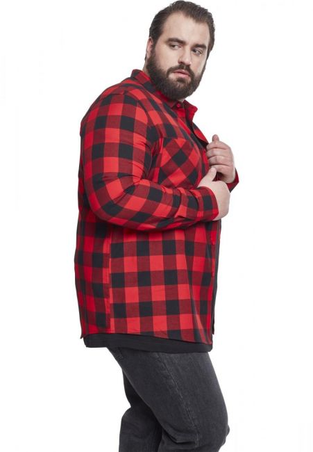 KAULUSPAITA - Checked Flanell Shirt RED - URBAN CLASSICS